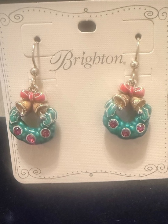 Brighton " Holly Christmas "Earrings NWT - Picture 1 of 1